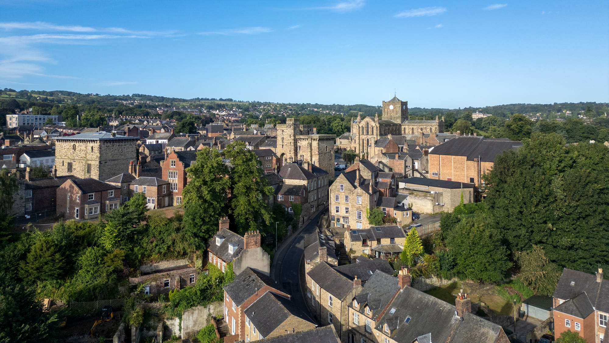 Aerial Video of Hexham Abbey, Northumberland.