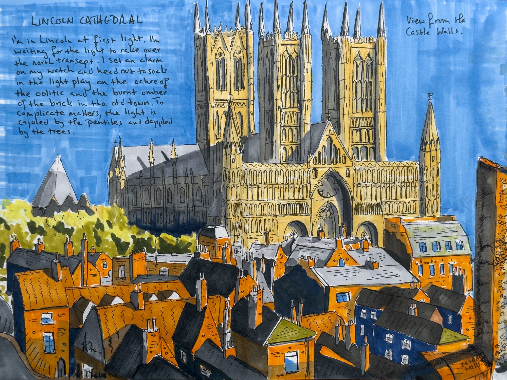 🎨 Atelier: Lincoln and Lincoln Cathedral. Signed, Limited Edition Print of 50no.