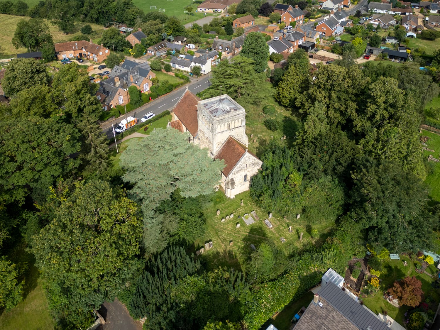 Aerial Video of St. Michael and All Angels, Stewkley, Buckinghamshire.