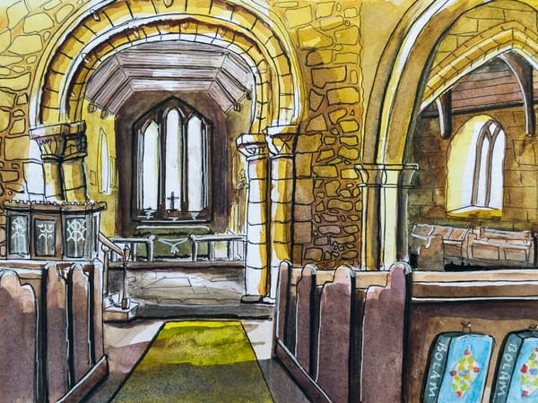 🎨 Atelier: St. Andrew's Bolam, Northumberland. Signed, Limited Edition Print of 25no.